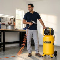 25 Gal. 200 PSI Oil Lubed Belt Drive Portable Vertical Electric Air Compressor — Lifestyle