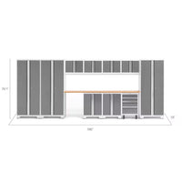 Bold Series 12-Piece 24-Gauge Stainless Steel Garage Storage System in Gray (186 In. W X 77 In. H X 18 In. D)