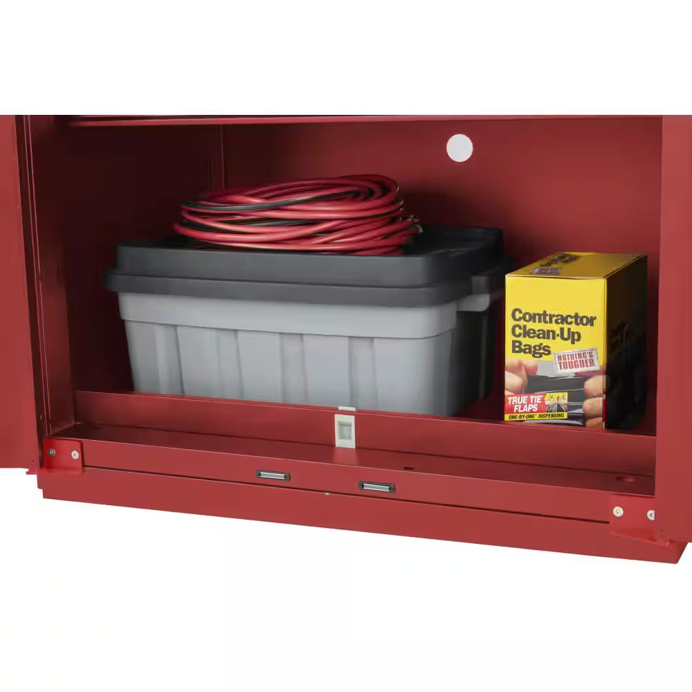 Heavy Duty 64 In. W X 81 In. H X 24 In. D Pre-Assembled Steel 3-Piece Garage Storage System in Red with Wood Worktop