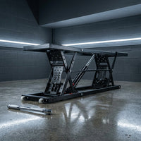 Car Lift, 7,000 LBS Capacity Portable Car Lift, with Extended-Length Plates, 26.8' Max. Height, Heavy-Duty Carbon Steel Truck Lift with 120V Power Unit, Auto Car Jack Lifts for Home Garage Shop — Studio Shot