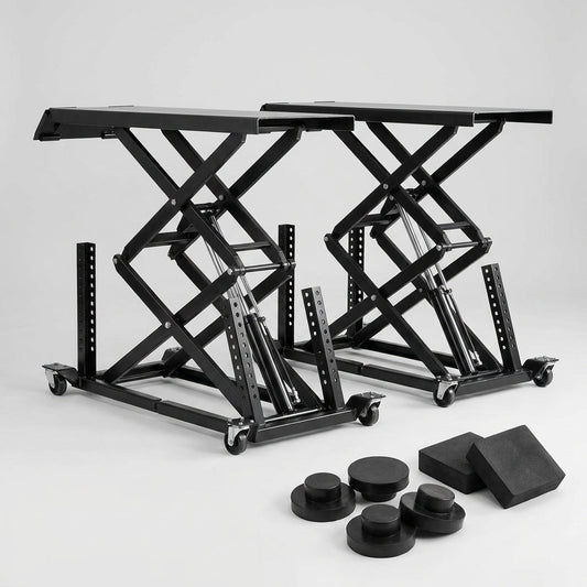Car Lift, 7,000 LBS Capacity Portable Car Lift, with Extended-Length Plates, 26.8' Max. Height, Heavy-Duty Carbon Steel Truck Lift with 120V Power Unit, Auto Car Jack Lifts for Home Garage Shop — Studio Shot