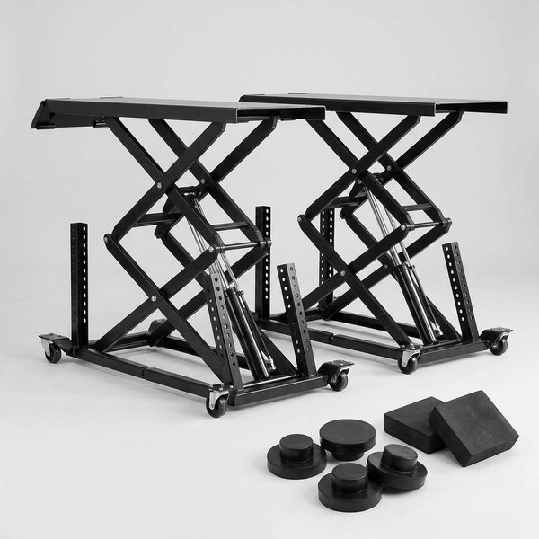 Car Lift, 7,000 LBS Capacity Portable Car Lift, with Extended-Length Plates, 26.8' Max. Height, Heavy-Duty Carbon Steel Truck Lift with 120V Power Unit, Auto Car Jack Lifts for Home Garage Shop — Studio Shot